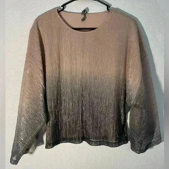 Anthropologie Serena Metallic Ombré Pink to Purple Metallic Shimmer Blouse, XS - Picture 3 of 9